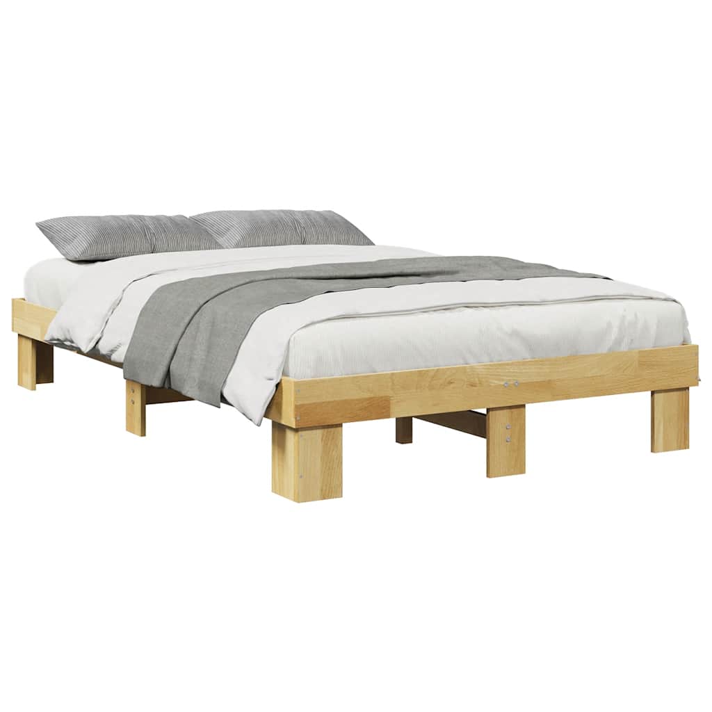 vidaXL Cadru de pat fără saltea 120x190 cm din lemn masiv de stejar vidaXL Cadru de pat fără saltea 120x190 cm din lemn masiv de stejar
