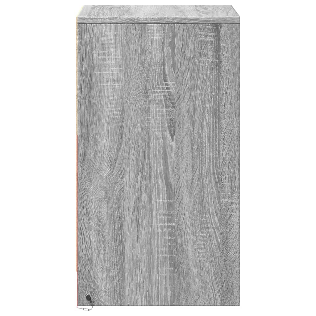 vidaXL Noptiere cu lumini LED, 2 buc., sonoma gri, lemn prelucrat