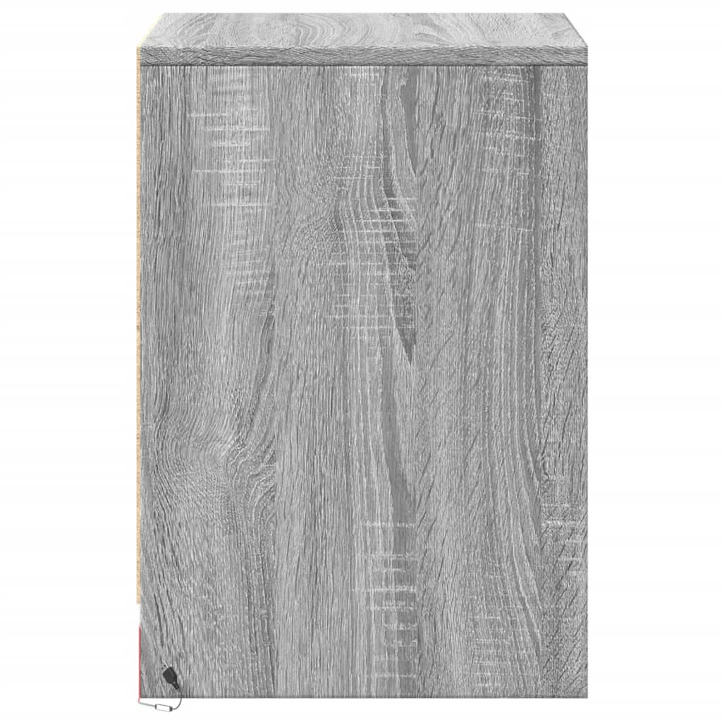 vidaXL Noptiere cu lumini LED, 2 buc., sonoma gri, lemn prelucrat vidaXL Noptiere cu lumini LED, 2 buc., sonoma gri, lemn prelucrat