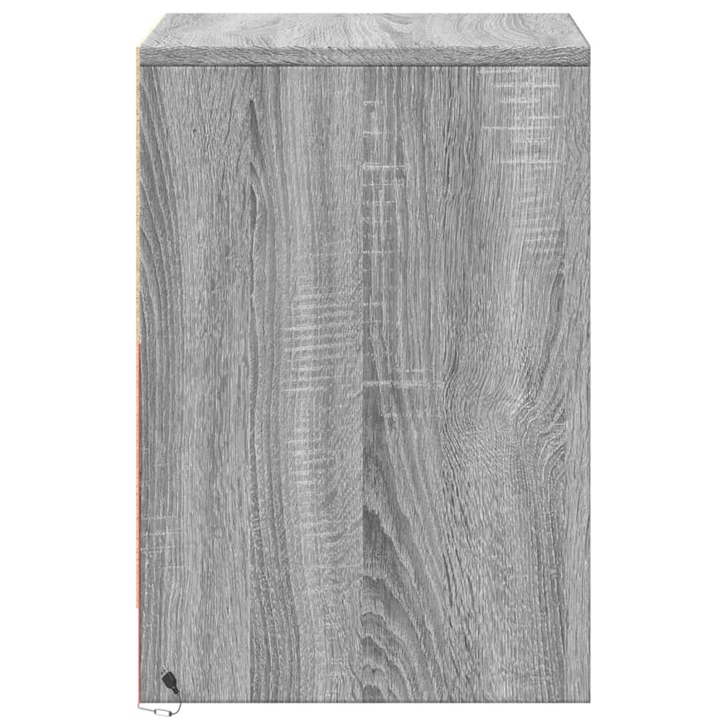 vidaXL Noptiere cu lumini LED, 2 buc., sonoma gri, lemn prelucrat vidaXL Noptiere cu lumini LED, 2 buc., sonoma gri, lemn prelucrat