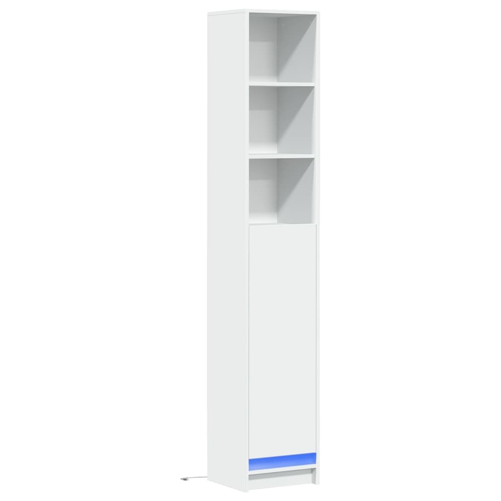 vidaXL Dulap cu LED, alb, 36x32,5x200 cm, lemn prelucrat vidaXL Dulap cu LED, alb, 36x32,5x200 cm, lemn prelucrat