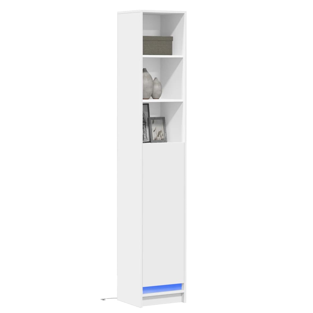 vidaXL Dulap cu LED, alb, 36x32,5x200 cm, lemn prelucrat vidaXL Dulap cu LED, alb, 36x32,5x200 cm, lemn prelucrat