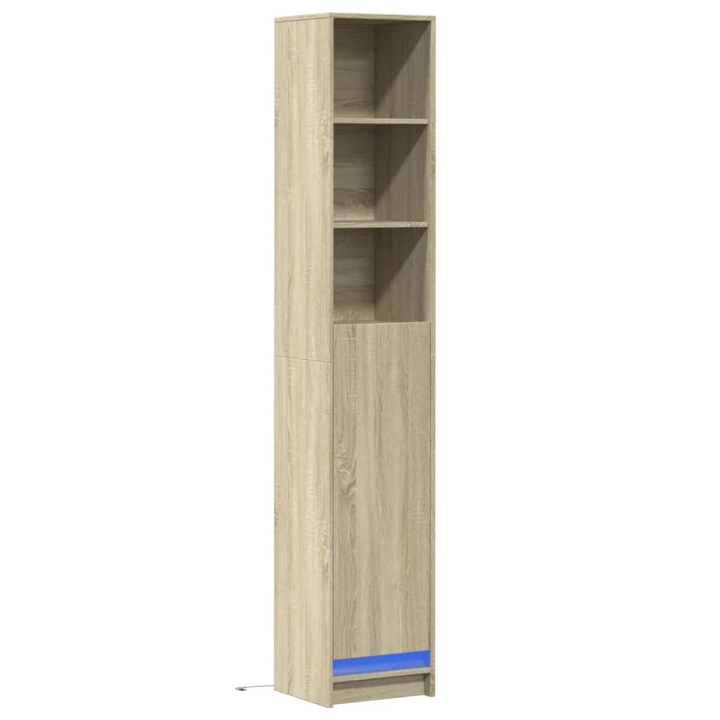vidaXL Dulap cu LED, stejar sonoma, 36x32,5x200 cm, lemn prelucrat vidaXL Dulap cu LED, stejar sonoma, 36x32,5x200 cm, lemn prelucrat