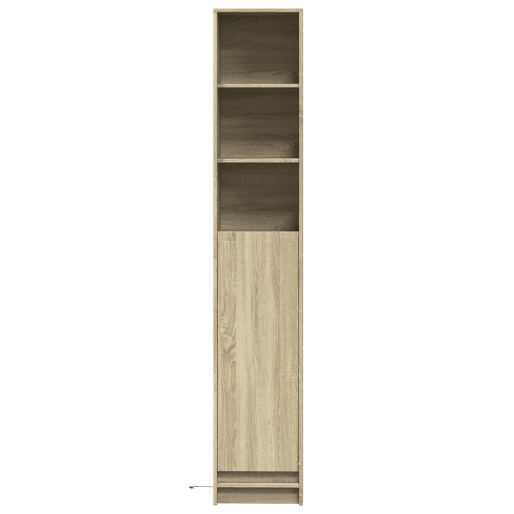 vidaXL Dulap cu LED, stejar sonoma, 36x32,5x200 cm, lemn prelucrat vidaXL Dulap cu LED, stejar sonoma, 36x32,5x200 cm, lemn prelucrat