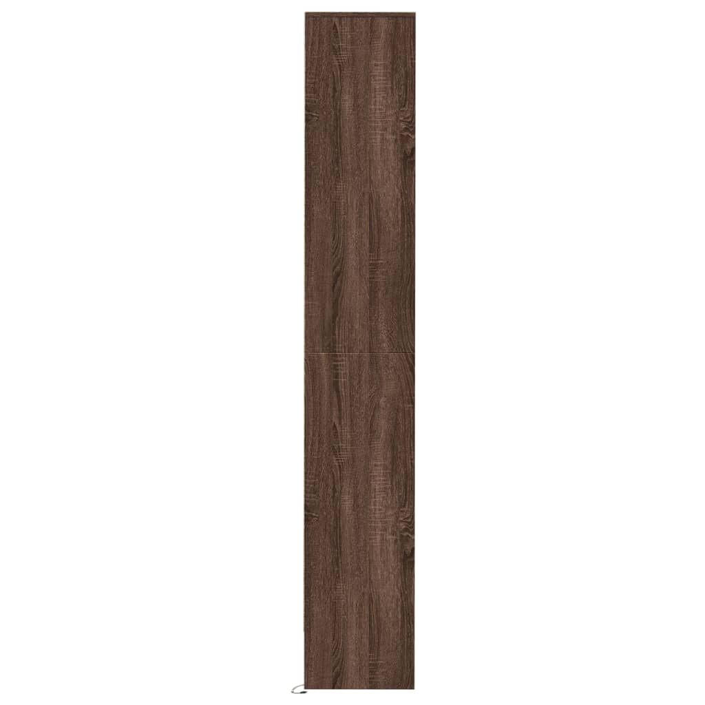 vidaXL Dulap cu LED, stejar maro, 36x32,5x200 cm, lemn prelucrat