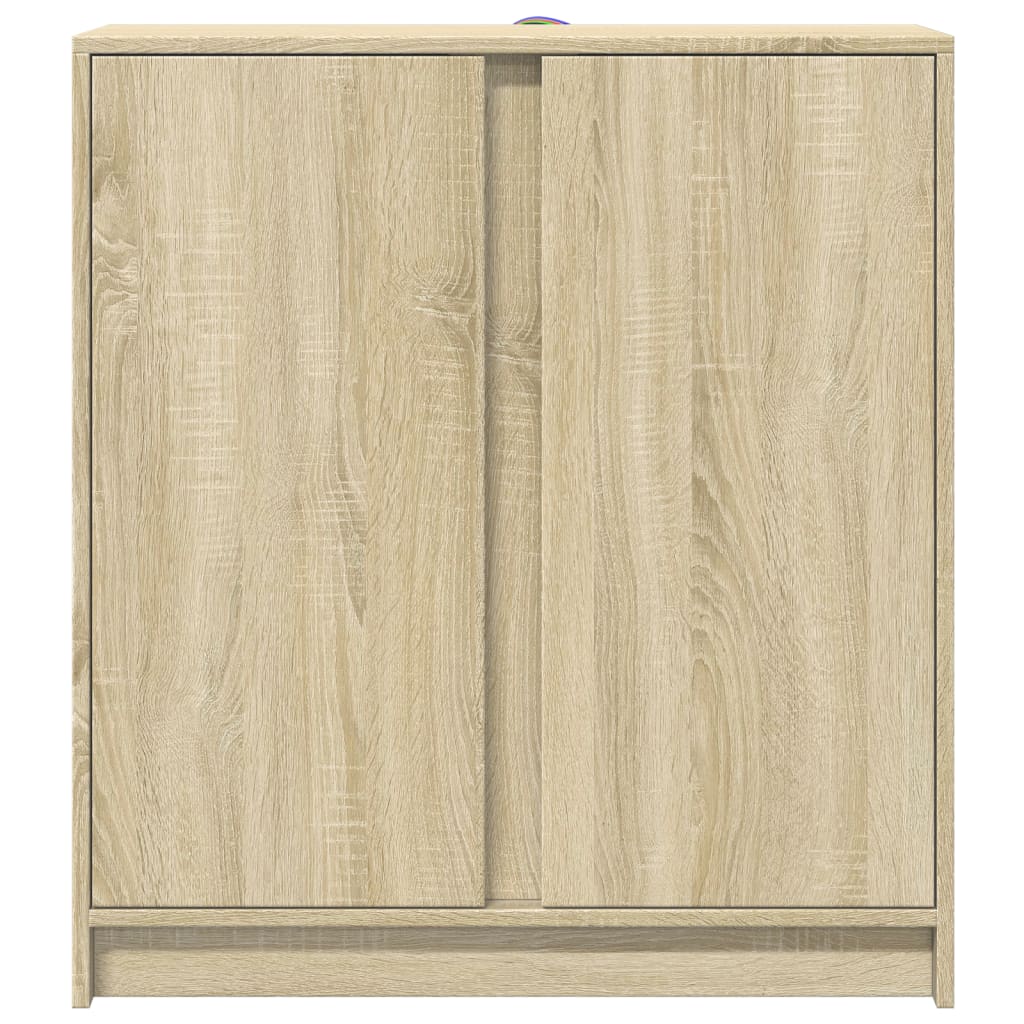 vidaXL Dulap cu LED, stejar sonoma, 77x34x85 cm, lemn prelucrat vidaXL Dulap cu LED, stejar sonoma, 77x34x85 cm, lemn prelucrat