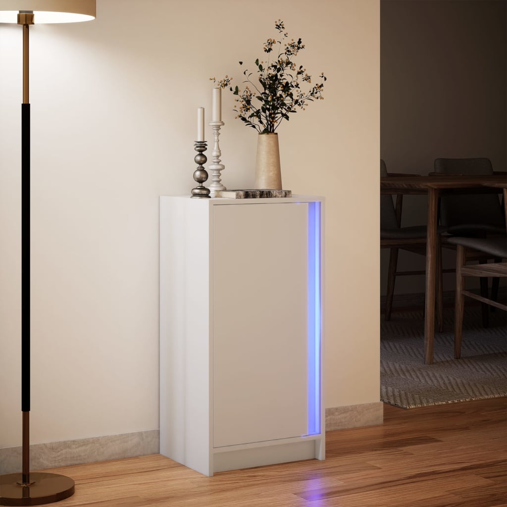 vidaXL Dulap cu LED, alb, 42,5x34x85 cm, lemn prelucrat vidaXL Dulap cu LED, alb, 42,5x34x85 cm, lemn prelucrat