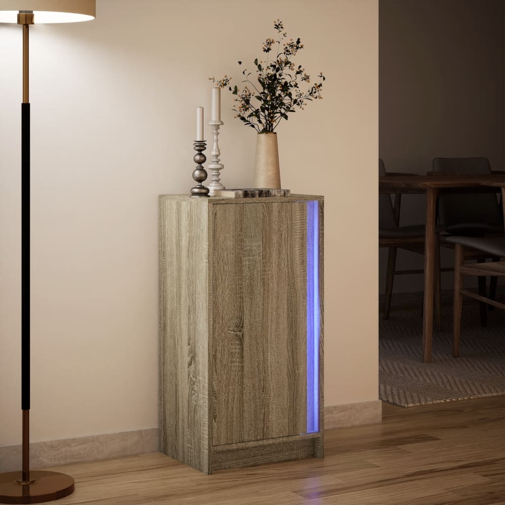 vidaXL Dulap cu LED, stejar sonoma, 42,5x34x85 cm, lemn prelucrat vidaXL Dulap cu LED, stejar sonoma, 42,5x34x85 cm, lemn prelucrat