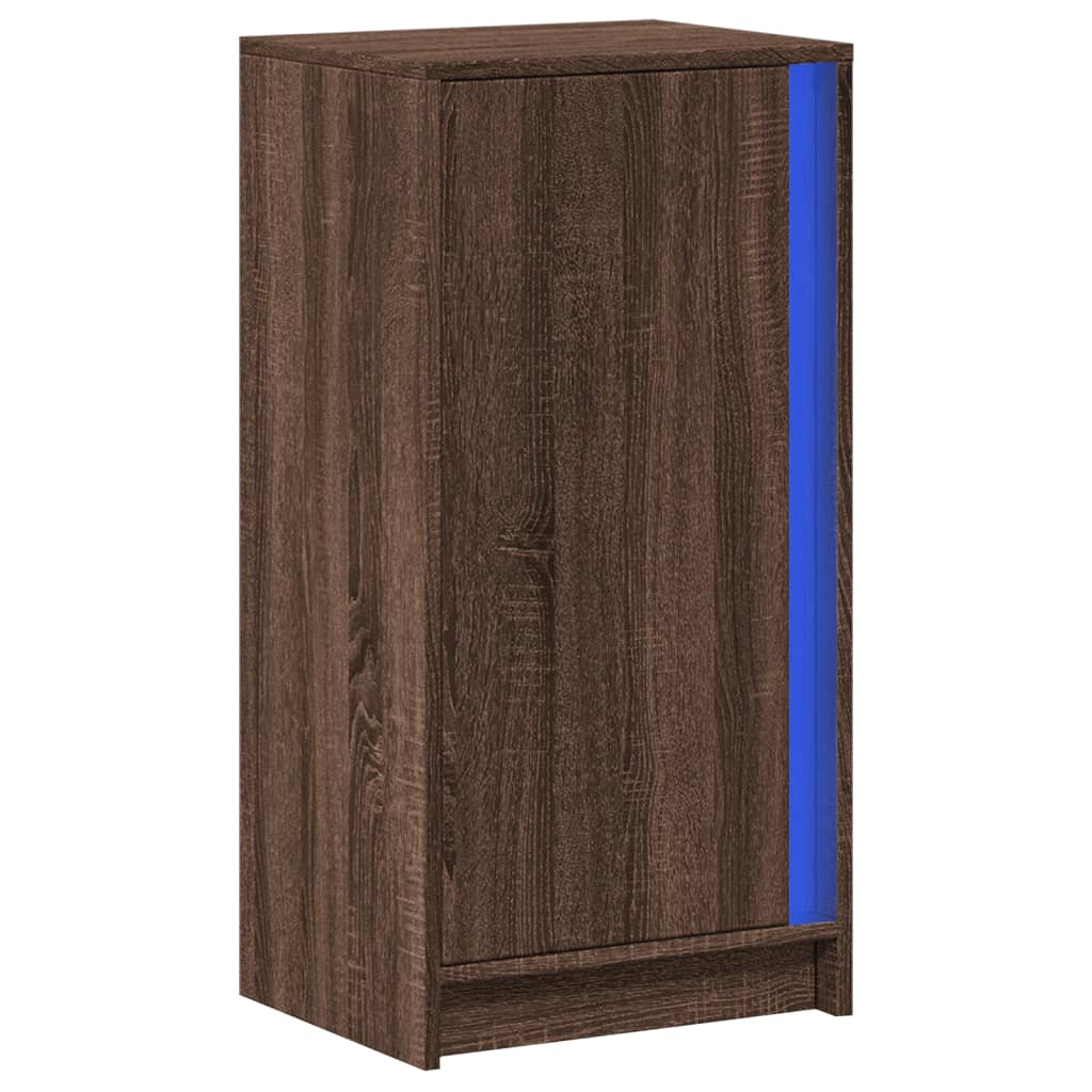 vidaXL Dulap cu LED, stejar maro, 42,5x34x85 cm, lemn prelucrat