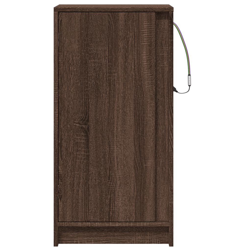 vidaXL Dulap cu LED, stejar maro, 42,5x34x85 cm, lemn prelucrat