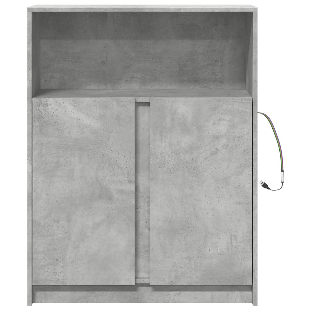 vidaXL Dulap cu LED, gri beton, 77x34x100 cm, lemn prelucrat vidaXL Dulap cu LED, gri beton, 77x34x100 cm, lemn prelucrat