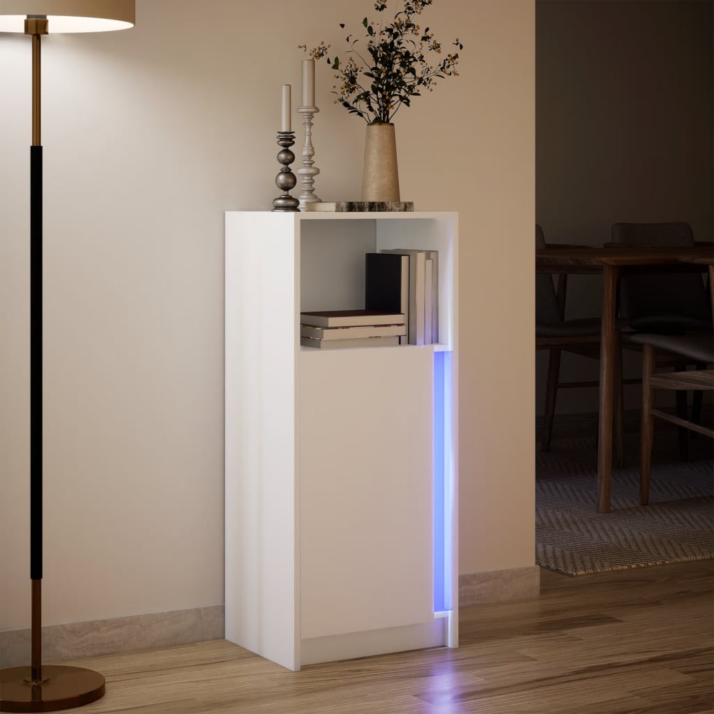 vidaXL Dulap cu LED, alb, 42,5x34x100 cm, lemn prelucrat