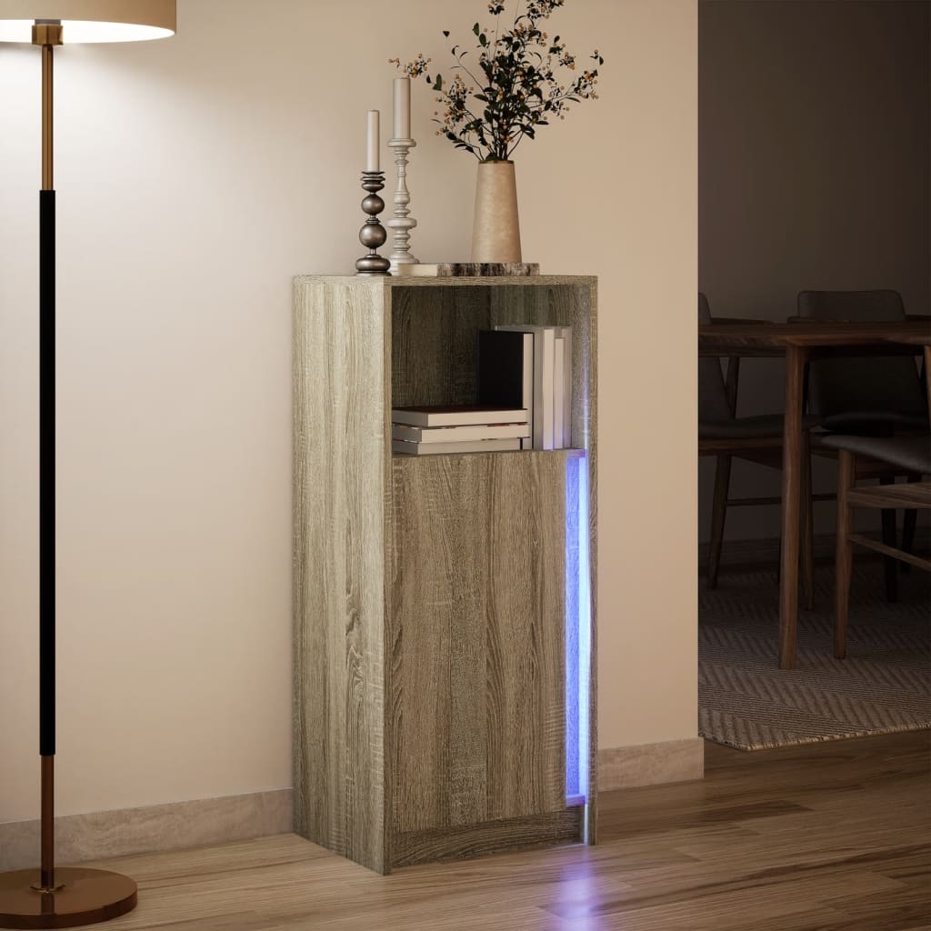 vidaXL Dulap cu LED, stejar sonoma, 42,5x34x100 cm, lemn prelucrat vidaXL Dulap cu LED, stejar sonoma, 42,5x34x100 cm, lemn prelucrat