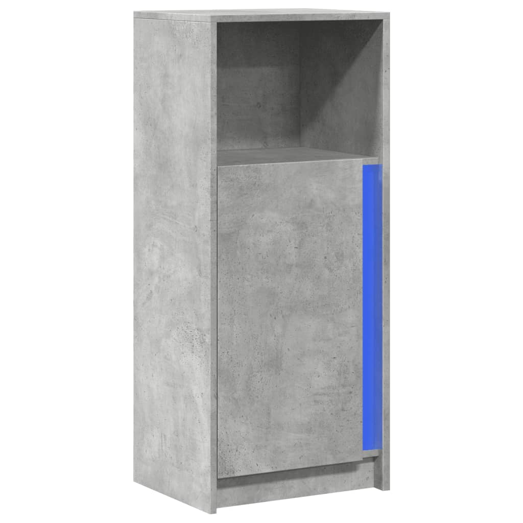 vidaXL Dulap cu LED, gri beton, 42,5x34x100 cm, lemn prelucrat