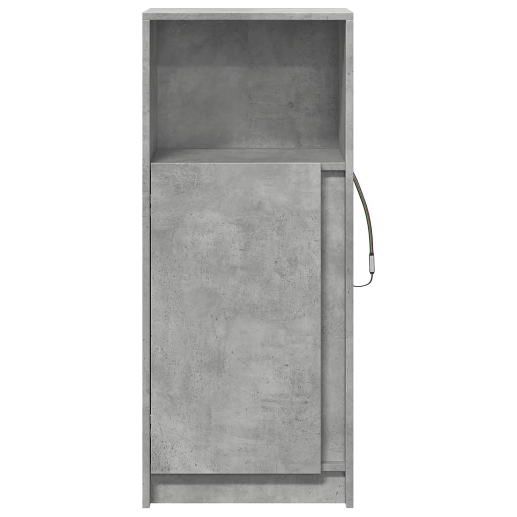 vidaXL Dulap cu LED, gri beton, 42,5x34x100 cm, lemn prelucrat