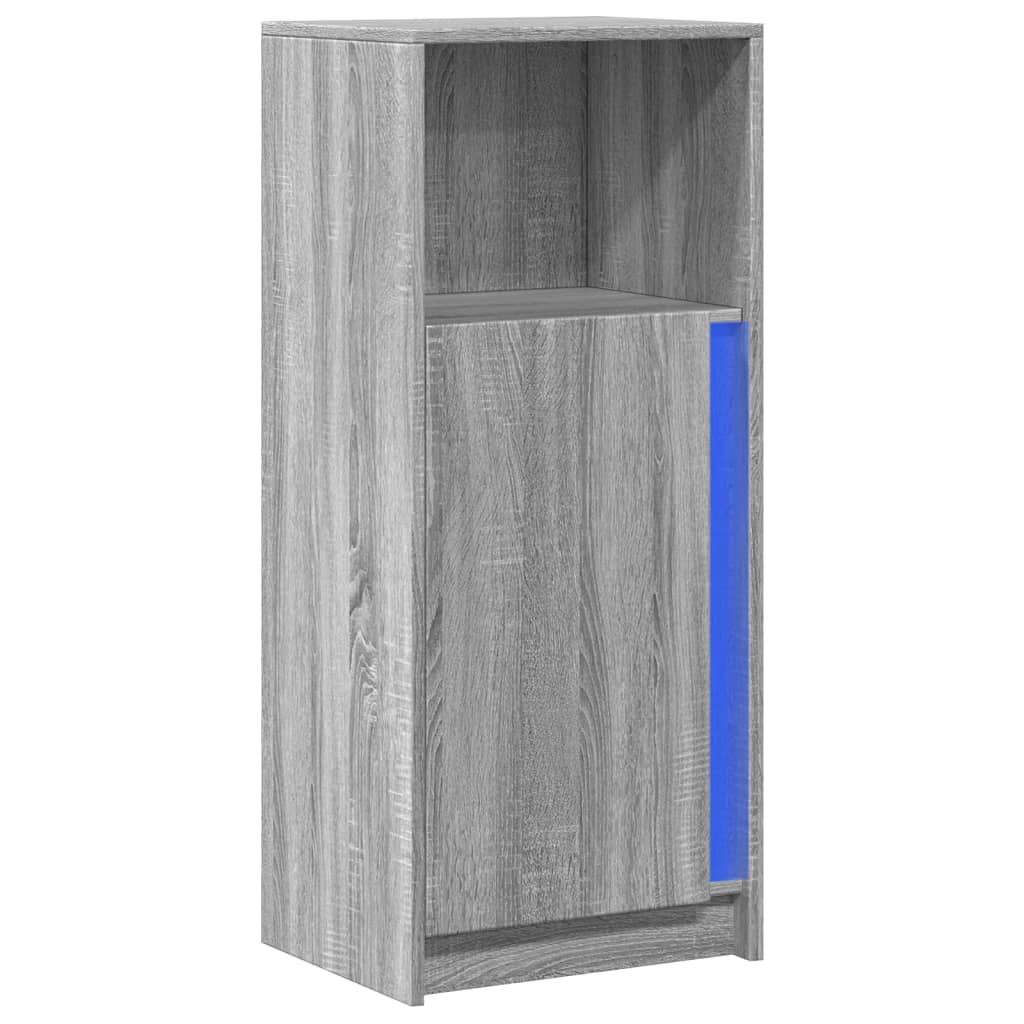 vidaXL Dulap cu LED, gri sonoma, 42,5x34x100 cm, lemn prelucrat vidaXL Dulap cu LED, gri sonoma, 42,5x34x100 cm, lemn prelucrat