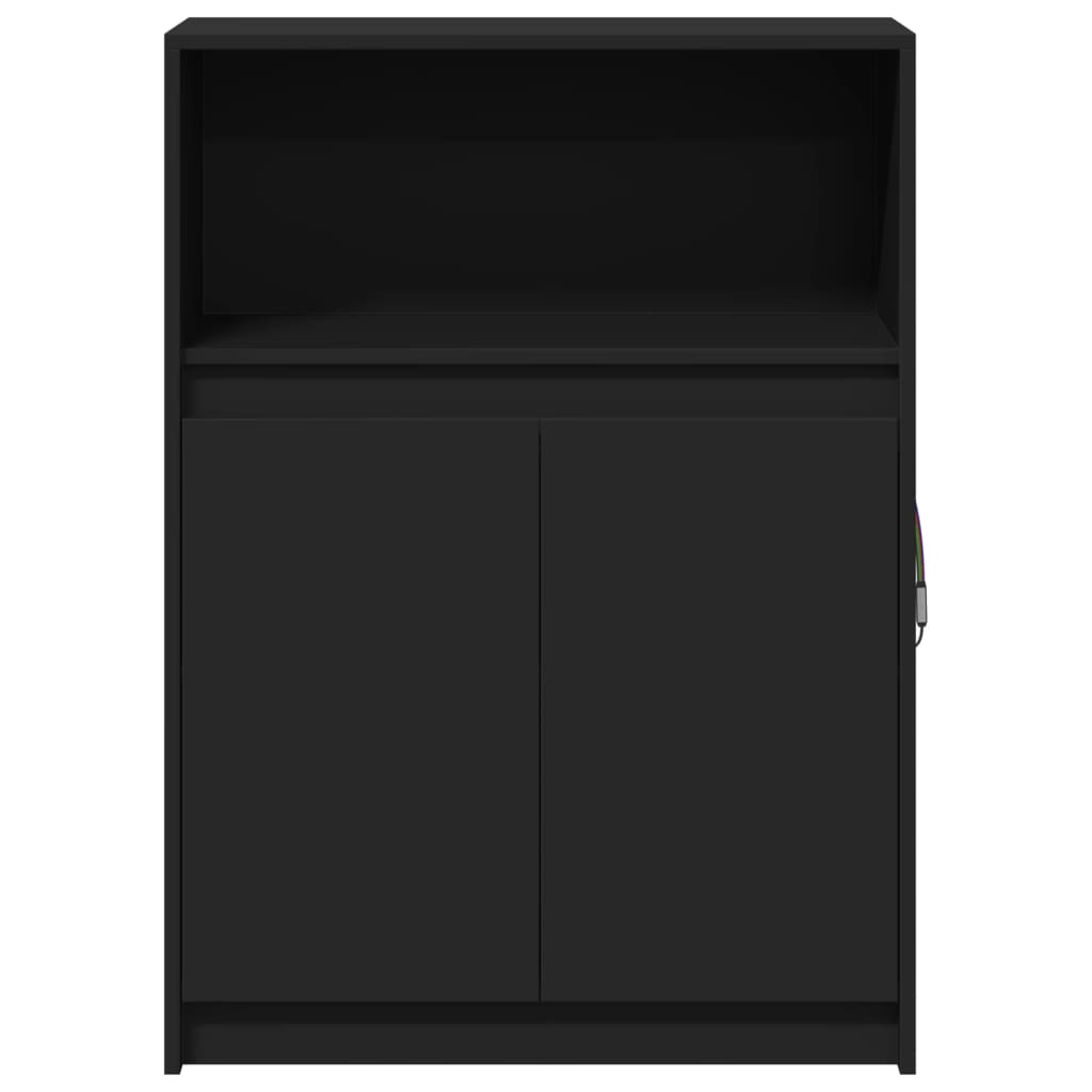 vidaXL Dulap cu LED, negru, 72x34x100 cm, lemn prelucrat vidaXL Dulap cu LED, negru, 72x34x100 cm, lemn prelucrat