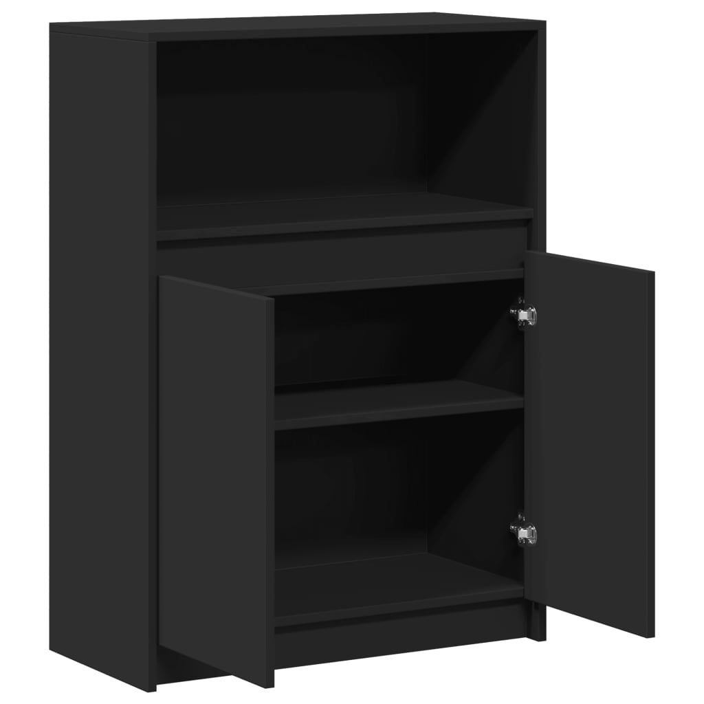 vidaXL Dulap cu LED, negru, 72x34x100 cm, lemn prelucrat vidaXL Dulap cu LED, negru, 72x34x100 cm, lemn prelucrat