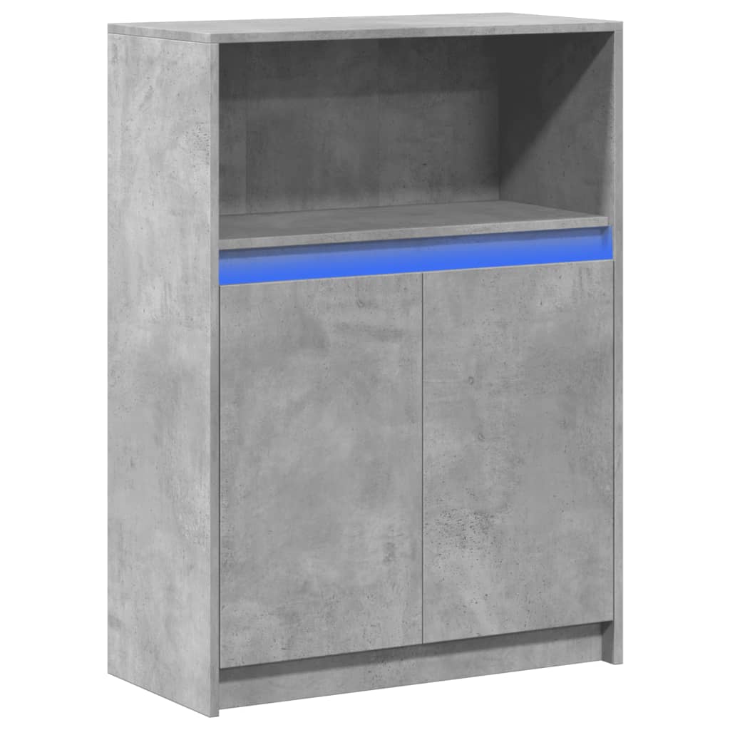 vidaXL Dulap cu LED, gri beton, 72x34x100 cm, lemn prelucrat vidaXL Dulap cu LED, gri beton, 72x34x100 cm, lemn prelucrat