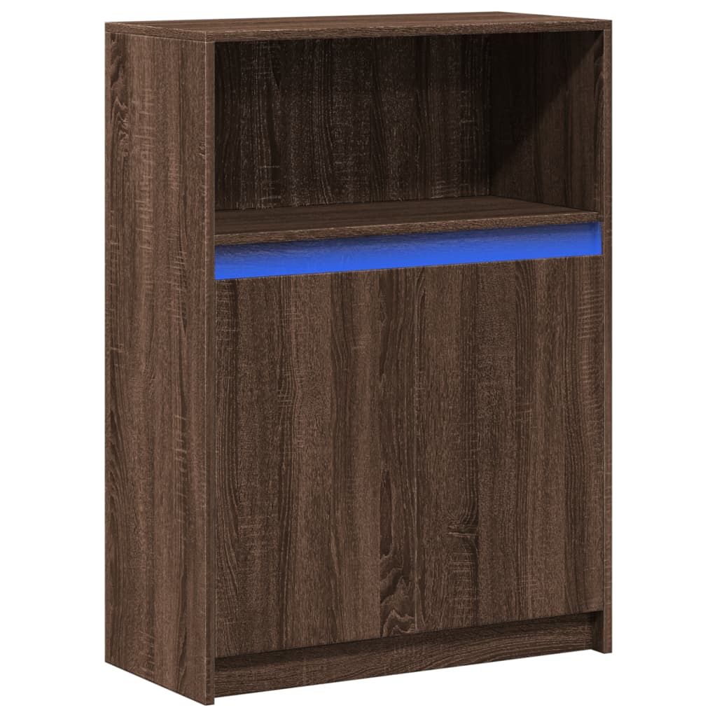 vidaXL Dulap cu LED, stejar maro, 72x34x100 cm, lemn prelucrat vidaXL Dulap cu LED, stejar maro, 72x34x100 cm, lemn prelucrat