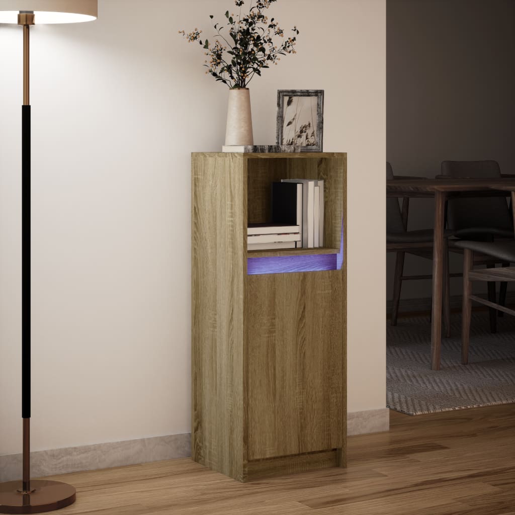 vidaXL Dulap cu LED, stejar sonoma, 38x34x100 cm, lemn prelucrat vidaXL Dulap cu LED, stejar sonoma, 38x34x100 cm, lemn prelucrat