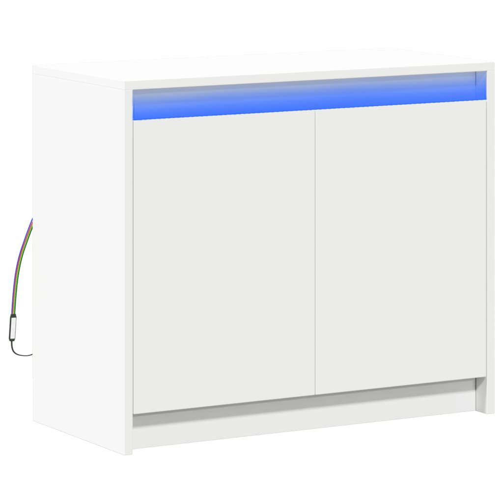 vidaXL Dulap cu LED, alb, 72x34x61 cm, lemn prelucrat vidaXL Dulap cu LED, alb, 72x34x61 cm, lemn prelucrat