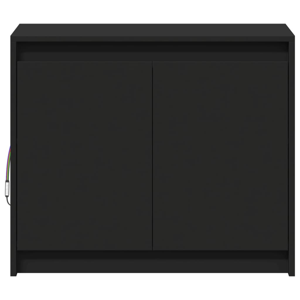 vidaXL Dulap cu LED, negru, 72x34x61 cm, lemn prelucrat vidaXL Dulap cu LED, negru, 72x34x61 cm, lemn prelucrat
