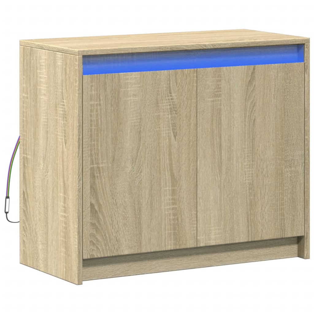 vidaXL Dulap cu LED, stejar sonoma, 72x34x61 cm, lemn prelucrat vidaXL Dulap cu LED, stejar sonoma, 72x34x61 cm, lemn prelucrat