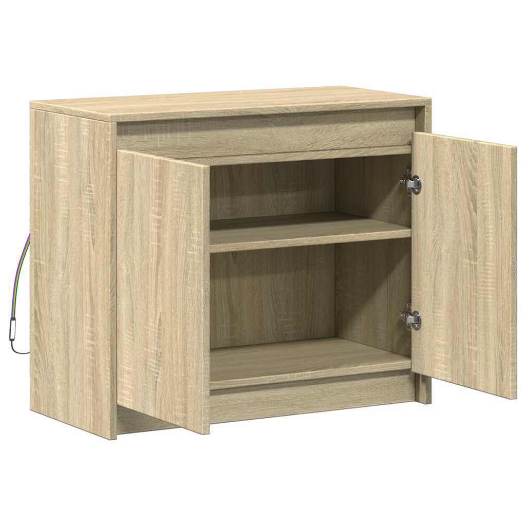 vidaXL Dulap cu LED, stejar sonoma, 72x34x61 cm, lemn prelucrat vidaXL Dulap cu LED, stejar sonoma, 72x34x61 cm, lemn prelucrat