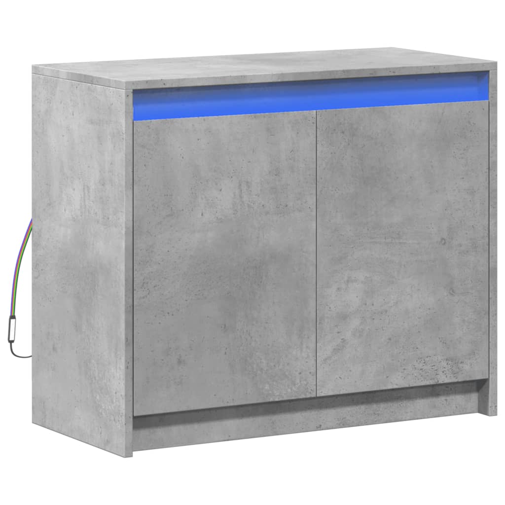 vidaXL Dulap cu LED, gri beton, 72x34x61 cm, lemn prelucrat vidaXL Dulap cu LED, gri beton, 72x34x61 cm, lemn prelucrat