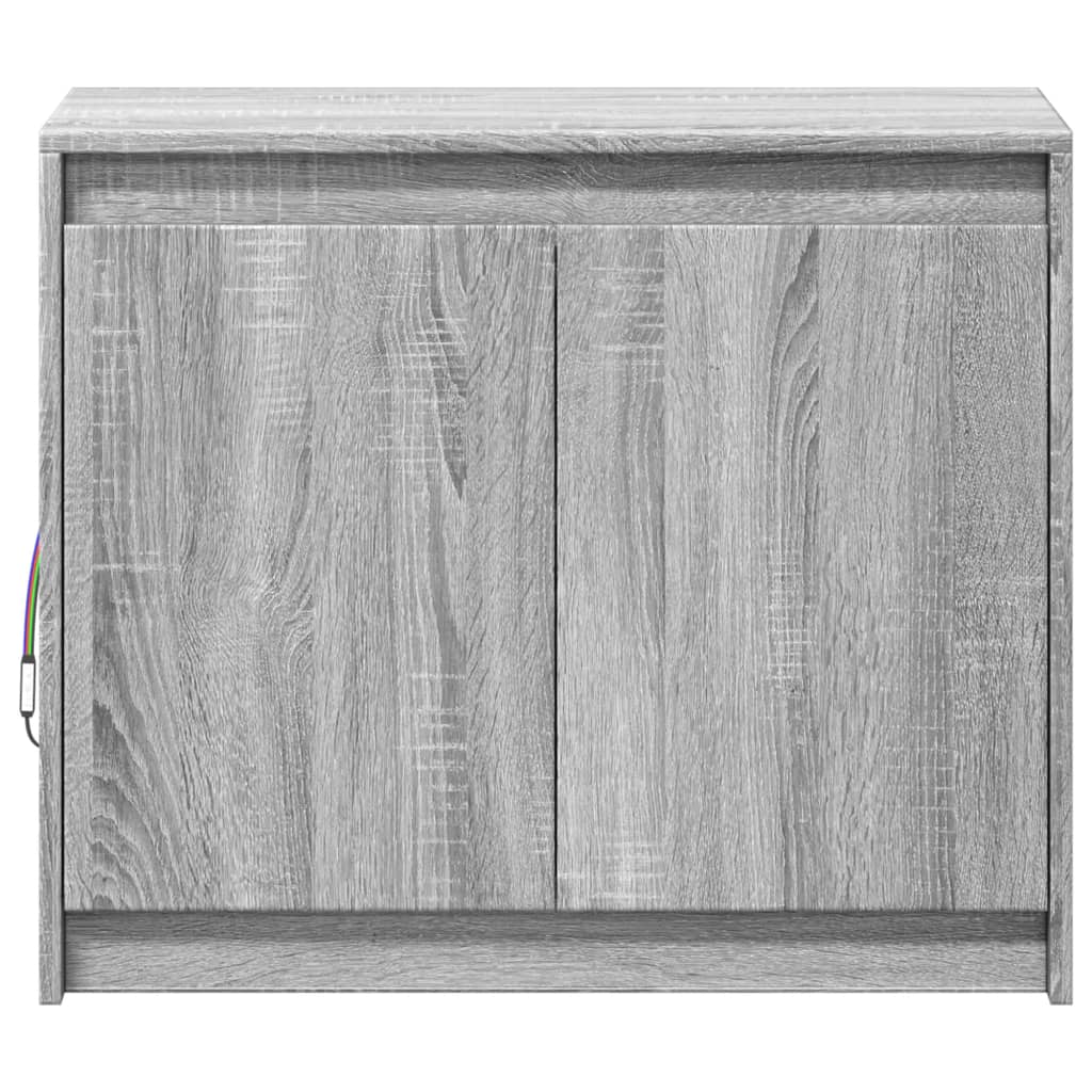 vidaXL Dulap cu LED, gri sonoma, 72x34x61 cm, lemn prelucrat vidaXL Dulap cu LED, gri sonoma, 72x34x61 cm, lemn prelucrat