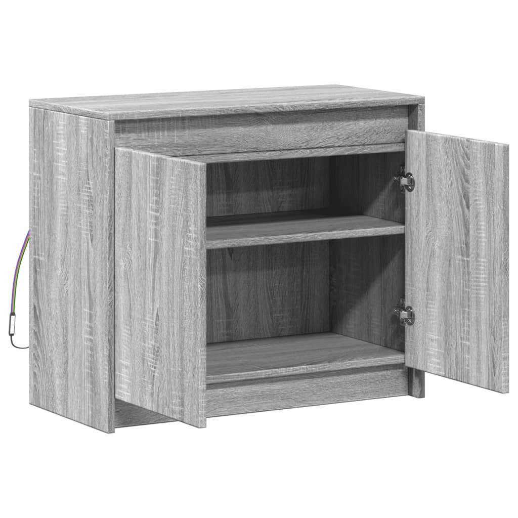 vidaXL Dulap cu LED, gri sonoma, 72x34x61 cm, lemn prelucrat vidaXL Dulap cu LED, gri sonoma, 72x34x61 cm, lemn prelucrat