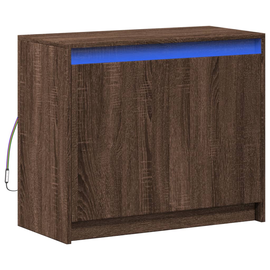 vidaXL Dulap cu LED, stejar maro, 72x34x61 cm, lemn prelucrat vidaXL Dulap cu LED, stejar maro, 72x34x61 cm, lemn prelucrat