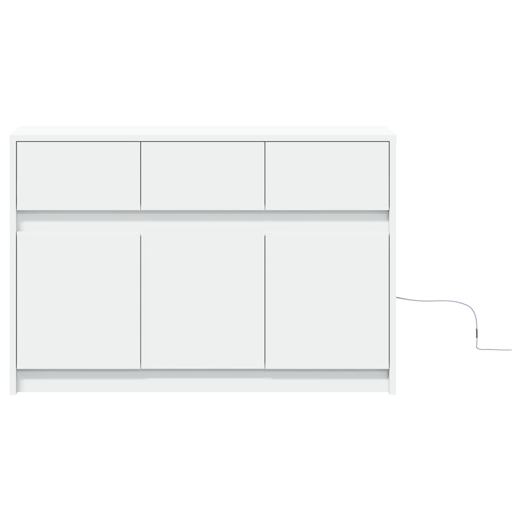 vidaXL Dulap TV cu LED, alb, 91x34x61 cm, lemn prelucrat