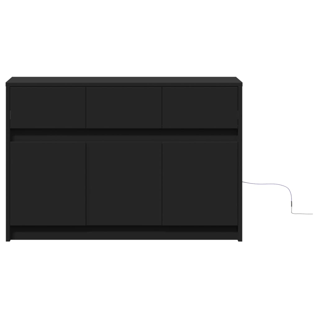 vidaXL Dulap TV cu LED, negru, 91x34x61 cm, lemn prelucrat