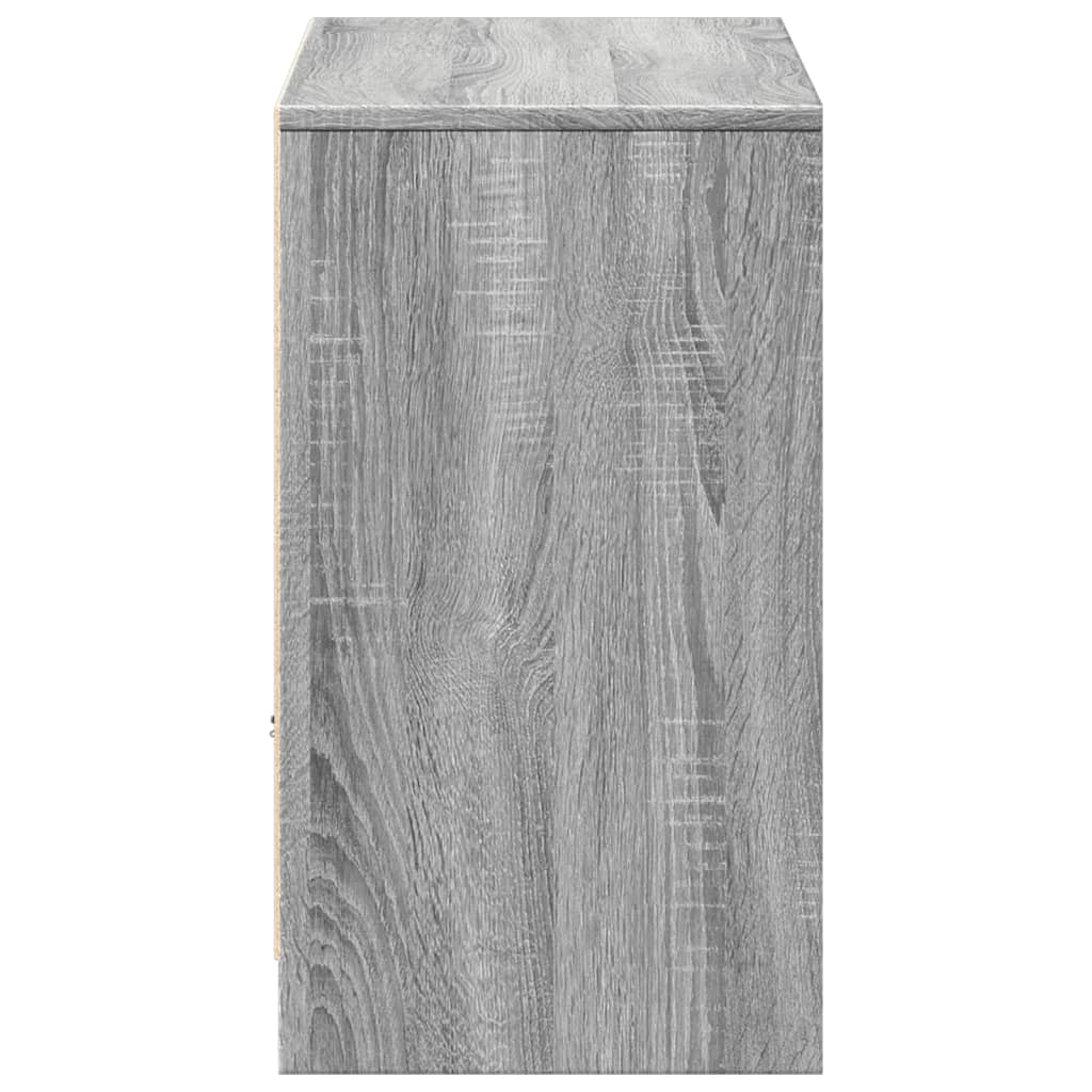 vidaXL Dulap TV cu LED, gri sonoma, 91x34x61 cm, lemn prelucrat
