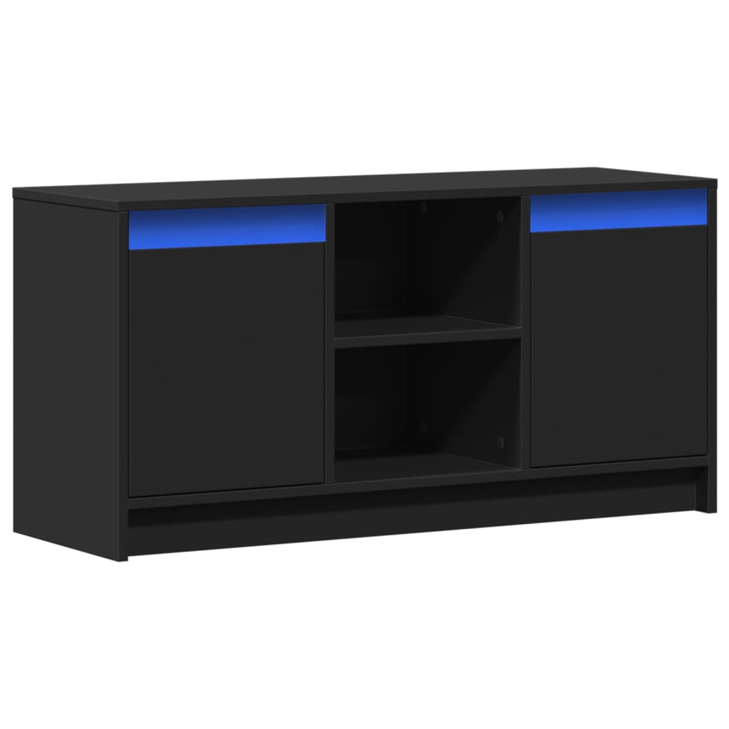 vidaXL Dulap TV cu LED, negru, 100x34x50 cm, lemn prelucrat