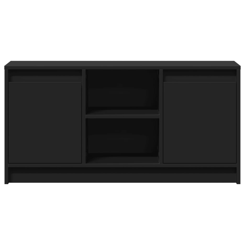 vidaXL Dulap TV cu LED, negru, 100x34x50 cm, lemn prelucrat