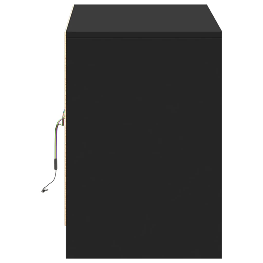 vidaXL Dulap TV cu LED, negru, 100x34x50 cm, lemn prelucrat