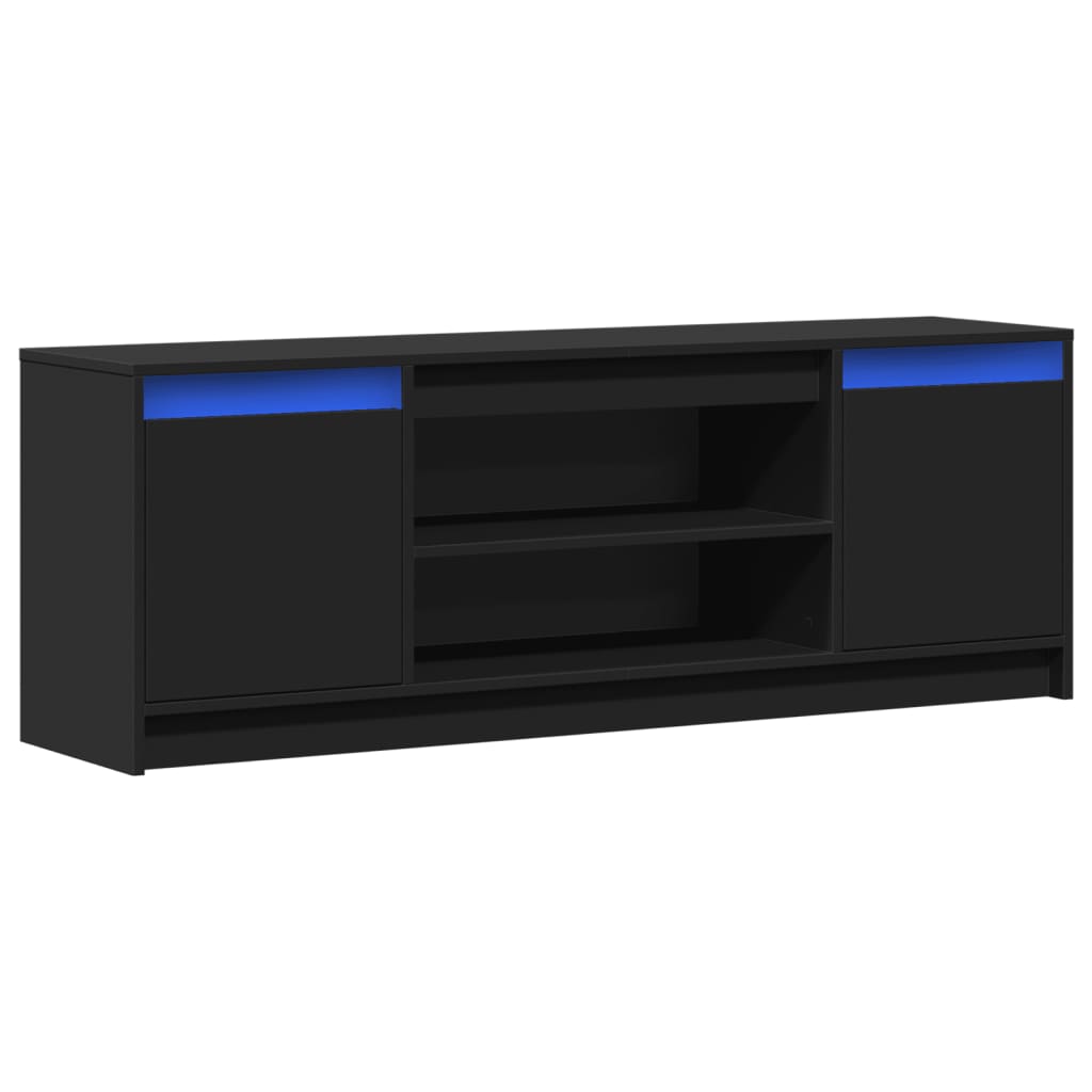 vidaXL Dulap TV cu LED, negru, 139,5x34x50 cm, lemn prelucrat
