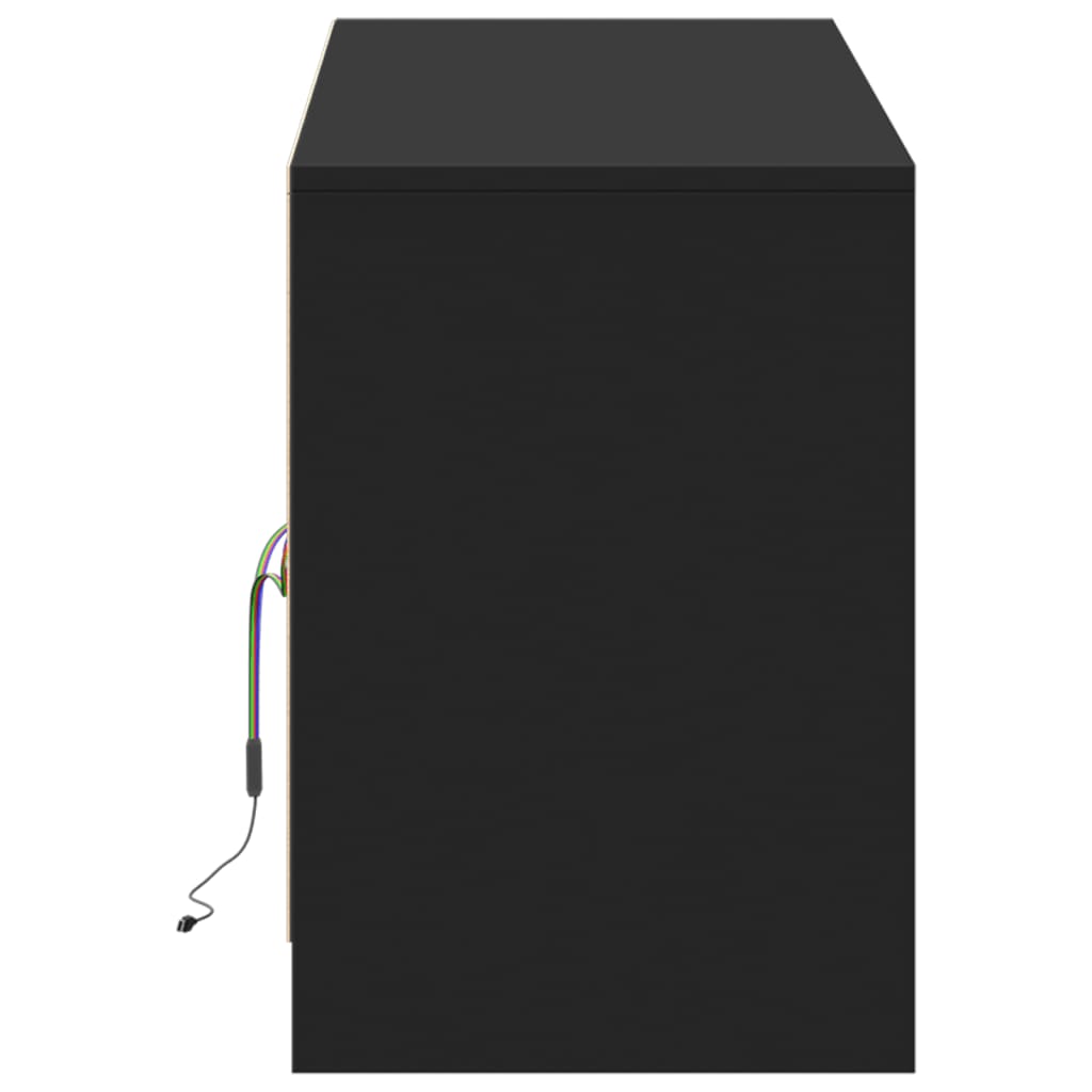 vidaXL Dulap TV cu LED, negru, 139,5x34x50 cm, lemn prelucrat