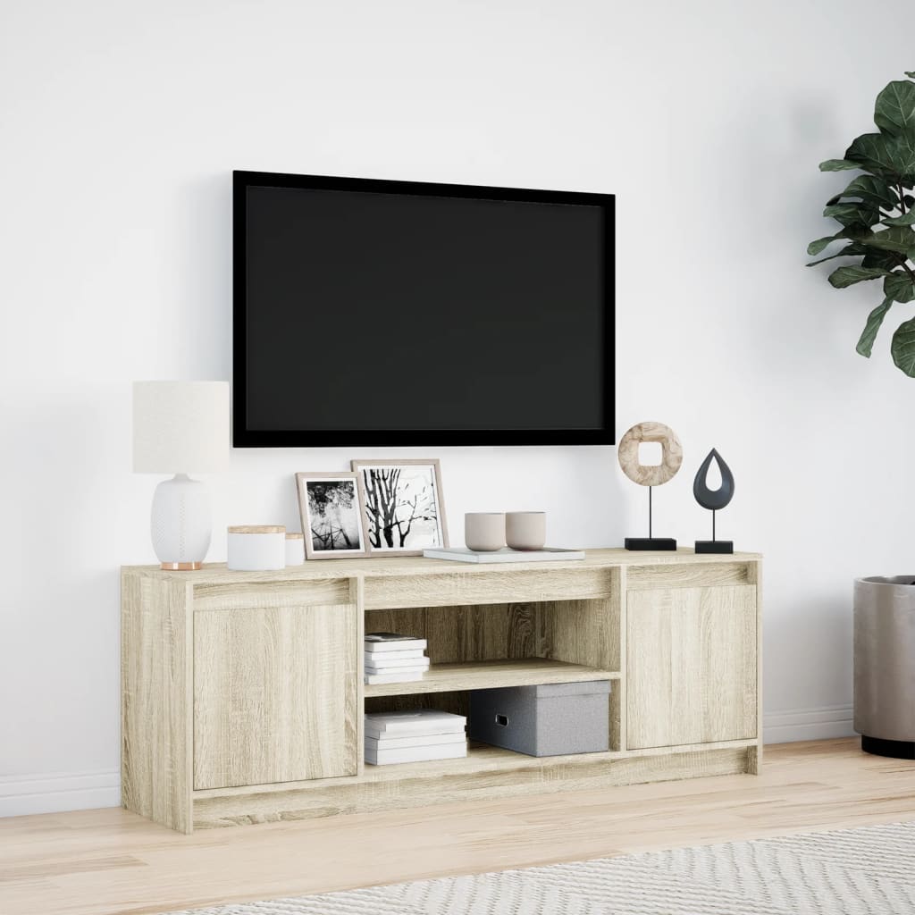 vidaXL Dulap TV cu LED, stejar sonoma, 139,5x34x50 cm, lemn prelucrat vidaXL Dulap TV cu LED, stejar sonoma, 139,5x34x50 cm, lemn prelucrat