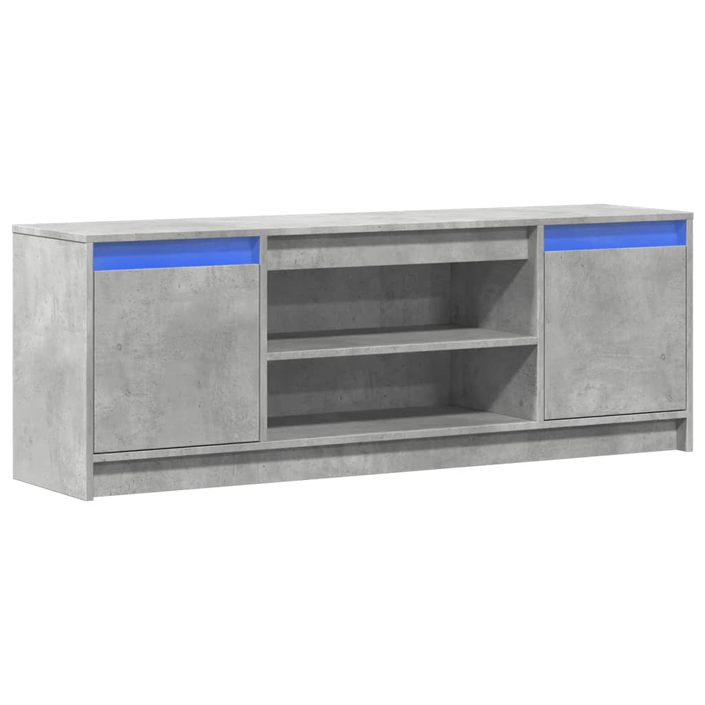 vidaXL Dulap TV cu LED, gri beton, 139,5x34x50 cm, lemn prelucrat
