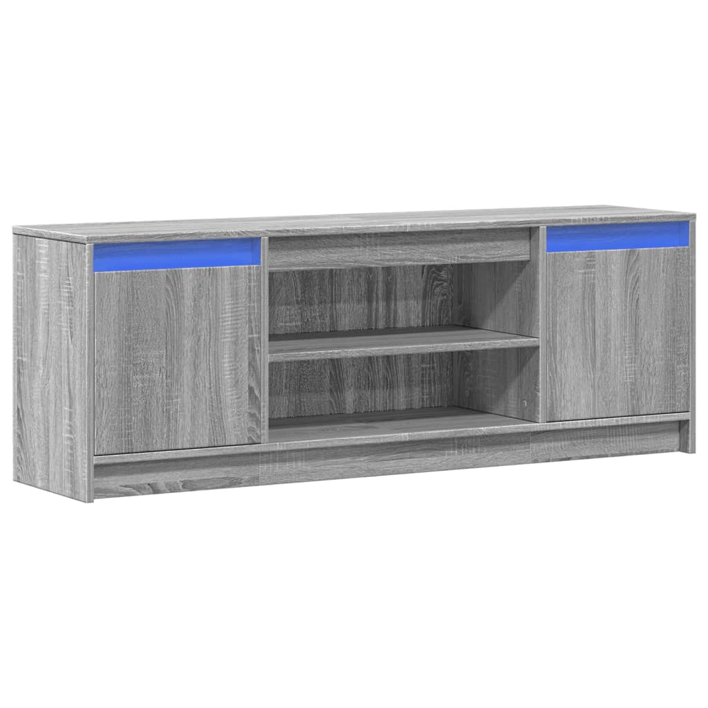 vidaXL Dulap TV cu LED, gri sonoma, 139,5x34x50 cm, lemn prelucrat