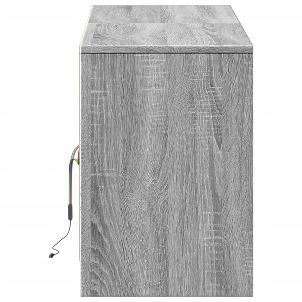 vidaXL Dulap TV cu LED, gri sonoma, 139,5x34x50 cm, lemn prelucrat