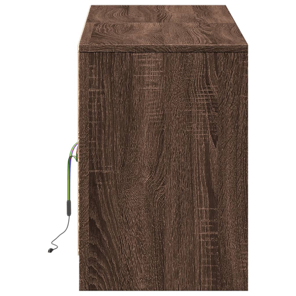 vidaXL Dulap TV cu LED, stejar maro, 139,5x34x50 cm, lemn prelucrat