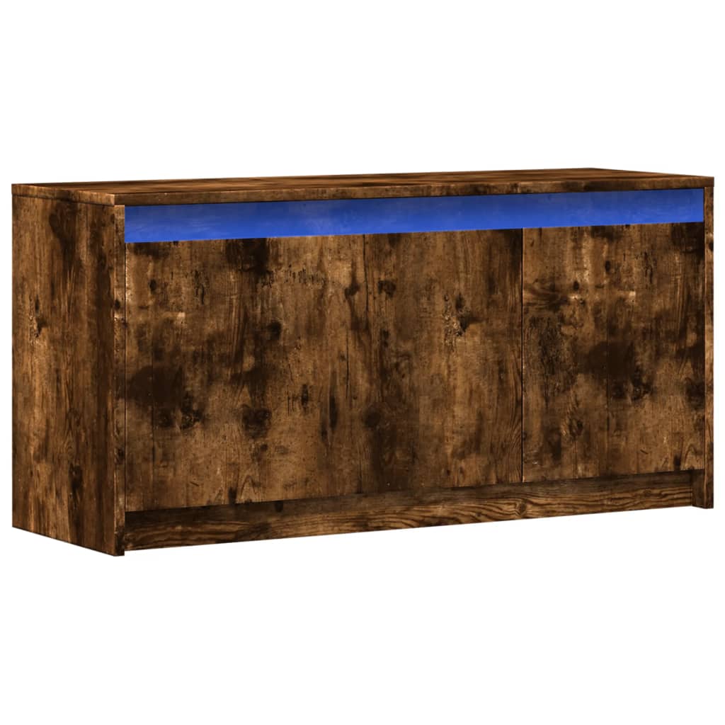 vidaXL Dulap TV cu LED, stejar fumuriu, 100x34x50 cm, lemn prelucrat