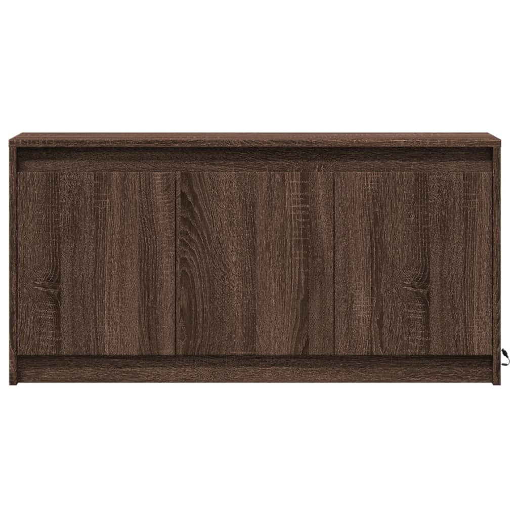 vidaXL Dulap TV cu LED, stejar maro, 100x34x50 cm, lemn prelucrat