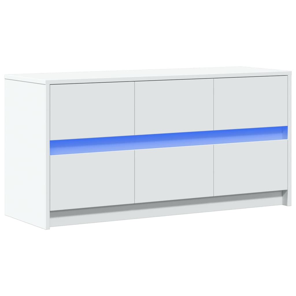 vidaXL Dulap TV cu LED, alb, 100x34x50 cm, lemn prelucrat