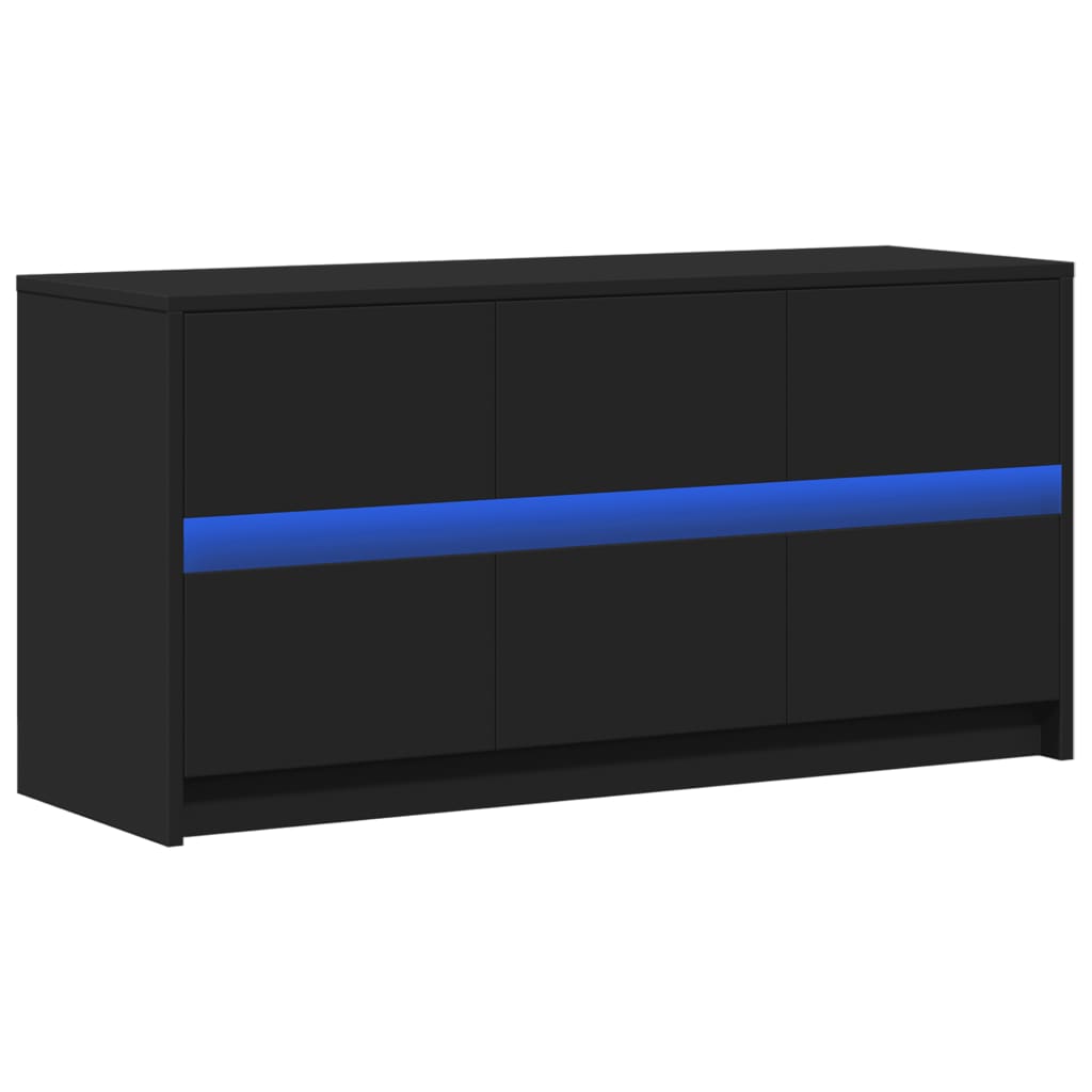 vidaXL Dulap TV cu LED, negru, 100x34x50 cm, lemn prelucrat